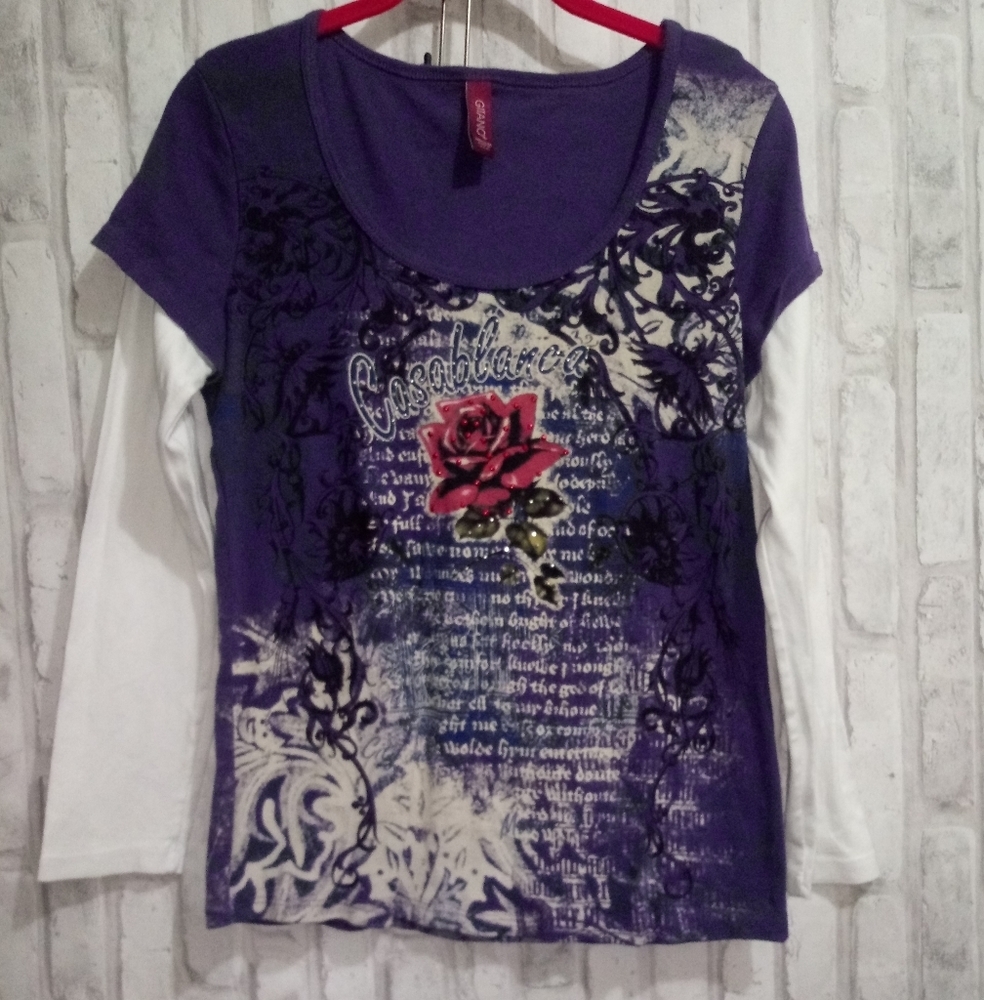 GITANO Casablanca purple long sleeve shirt